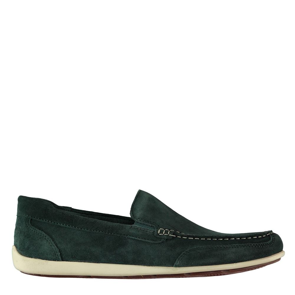 Rockport Men's Bayley Venetian Loafers - Dark Green - USA (7239MRIQD)